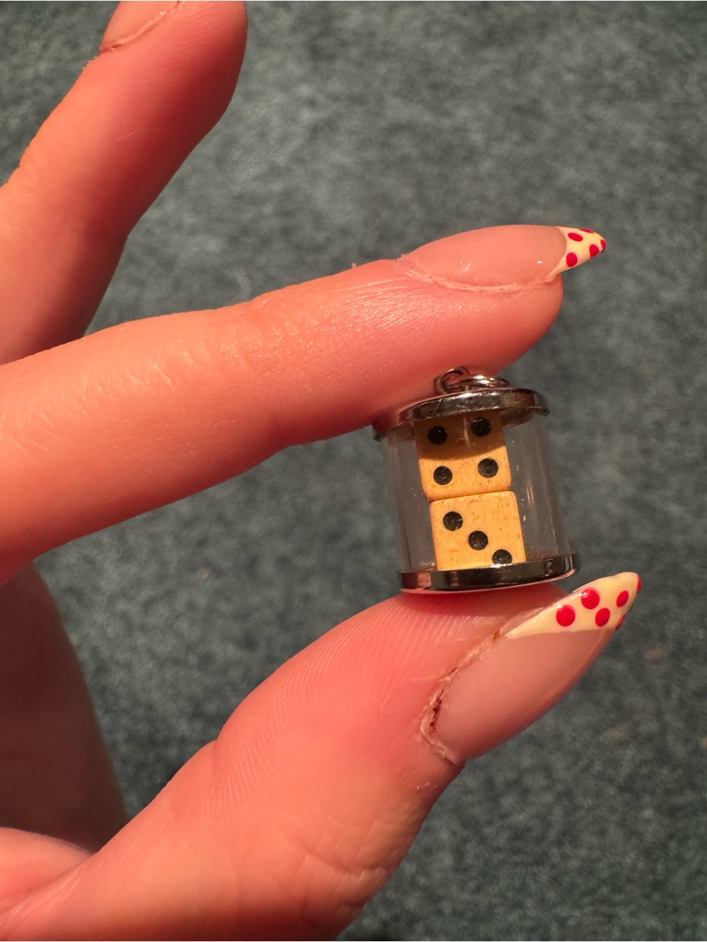 Vintage Sterling Silver Dice Charm